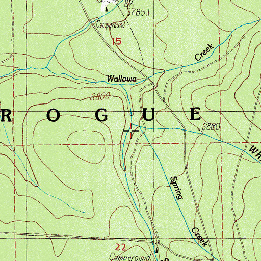 Topographic Map of Spring Creek, OR