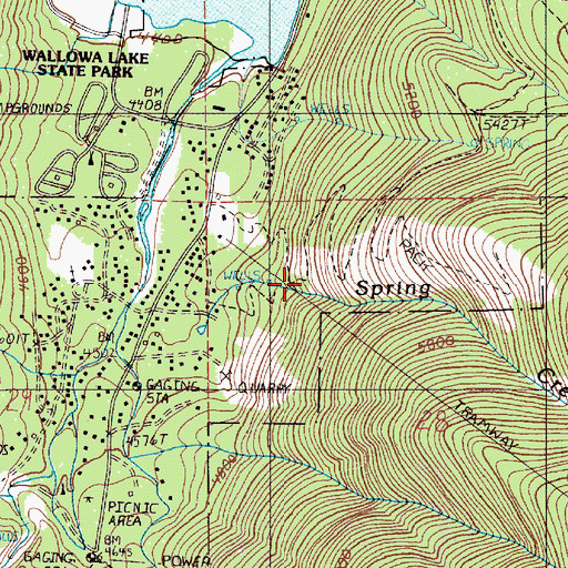 Topographic Map of Spring Creek, OR
