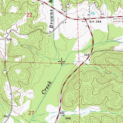 Topographic Map of Browns Mill Creek, AL