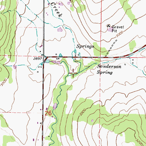 Topographic Map of Spring Creek, OR