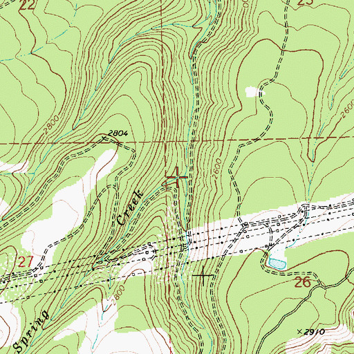 Topographic Map of Spring Creek, OR