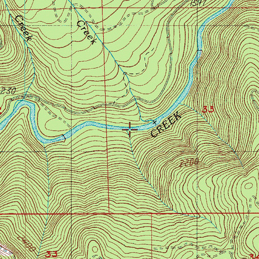 Topographic Map of Spring Creek, OR