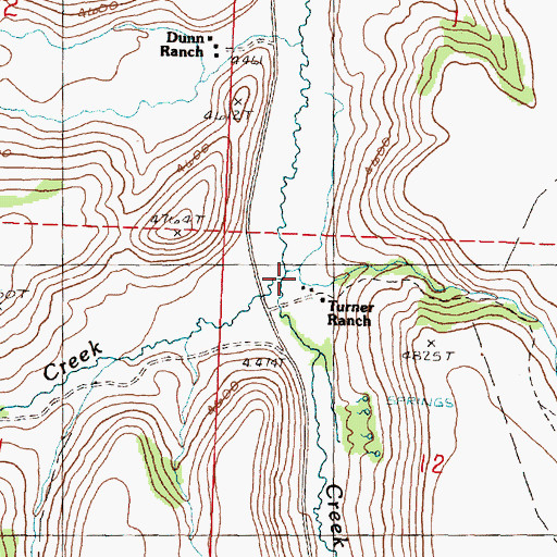Topographic Map of Spring Creek, OR