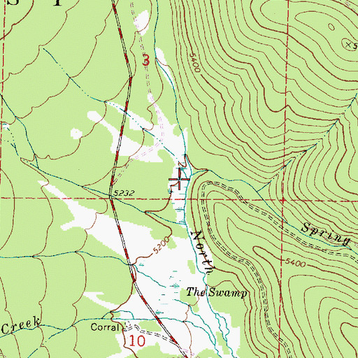 Topographic Map of Spring Creek, OR