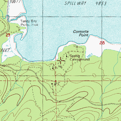 Topographic Map of Spring Forest Camp, OR