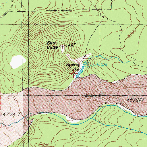 Topographic Map of Spring Lake, OR