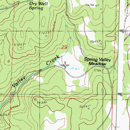 Topographic Map of Spring Valley Meadow, OR