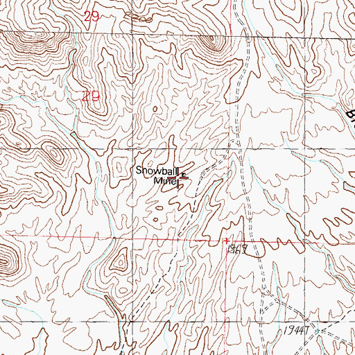 Topographic Map of Snowball Mine, AZ