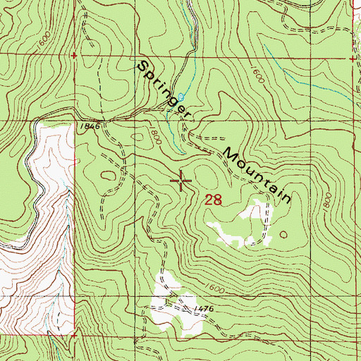 Topographic Map of Springer Mountain, OR