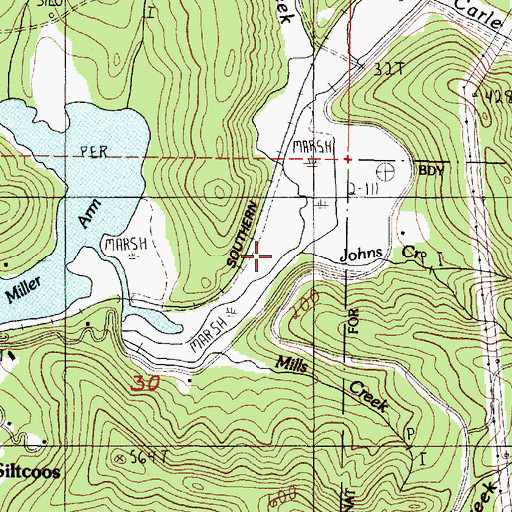 Topographic Map of Johns Creek, OR