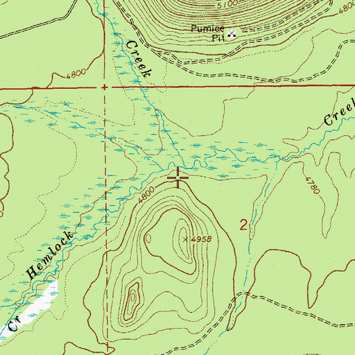 Topographic Map of Spruce Creek, OR