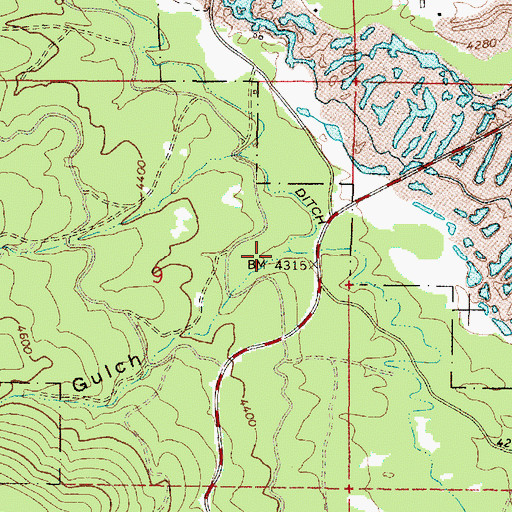 Topographic Map of Spruce Gulch, OR