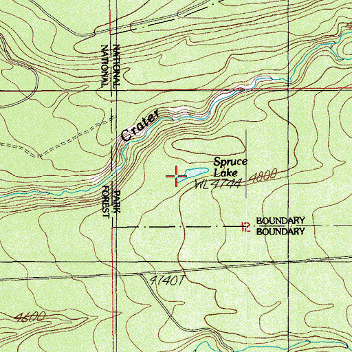 Topographic Map of Spruce Lake, OR