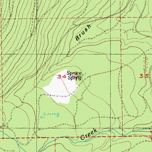 Topographic Map of Spruce Spring, OR