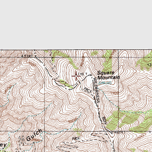 Topographic Map of Square Mountain, OR