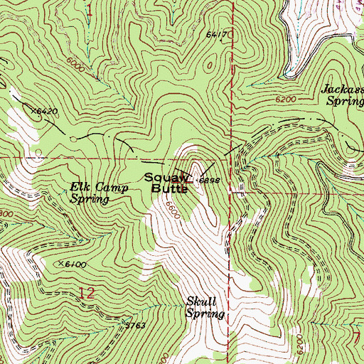 Topographic Map of Waqima Butte, OR