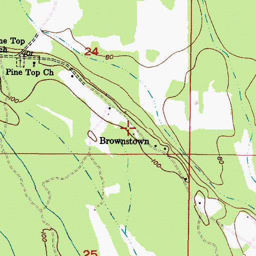 Topographic Map of Brownstown, AL