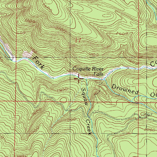 Topographic Map of Sru Creek, OR