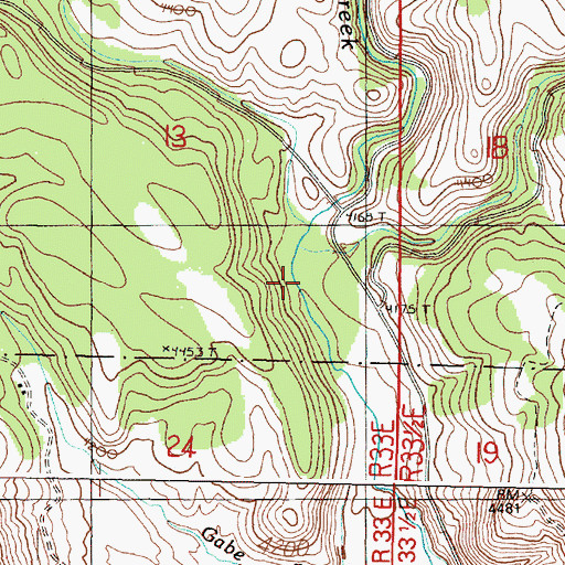 Topographic Map of Squaw Creek, OR