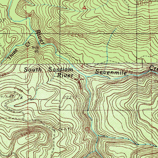 Topographic Map of Latiwi Creek, OR