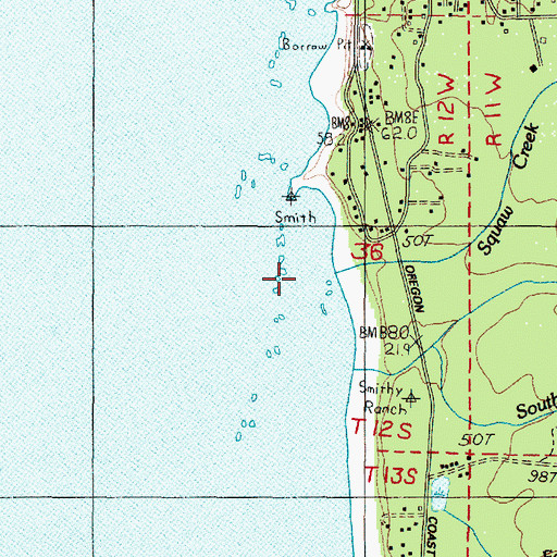 Topographic Map of Squaw Creek, OR