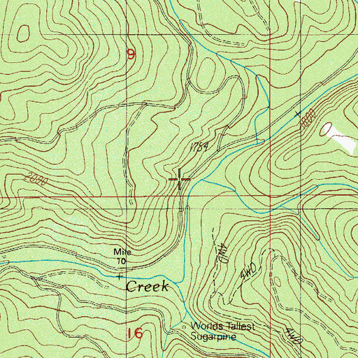 Topographic Map of Squaw Creek, OR