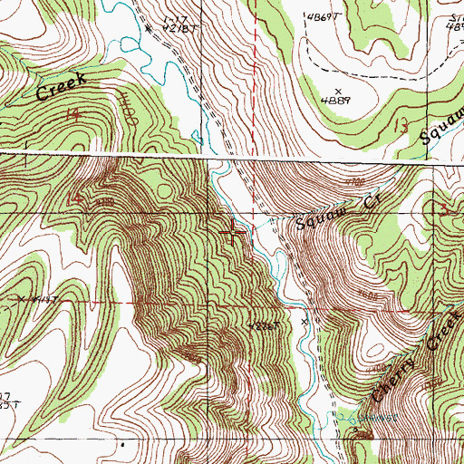 Topographic Map of Tipi-Tehaga Creek, OR