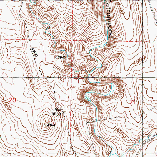 Topographic Map of Se-ng abi Huudi Creek, OR