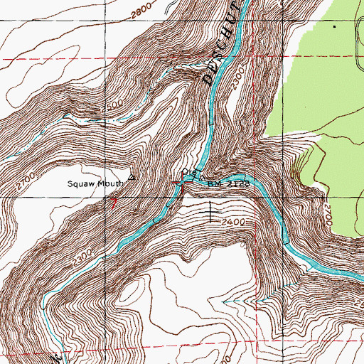 Topographic Map of Whychus Creek, OR