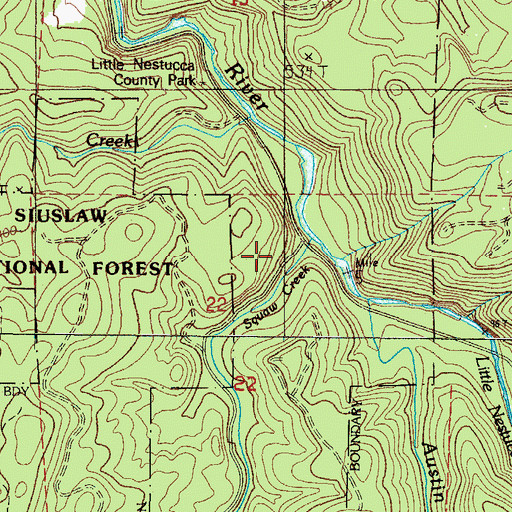 Topographic Map of Squaw Creek, OR