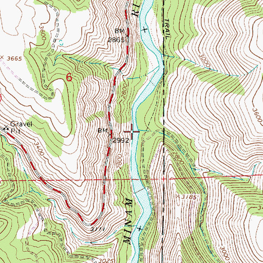 Topographic Map of weelike?ecet Creek, OR