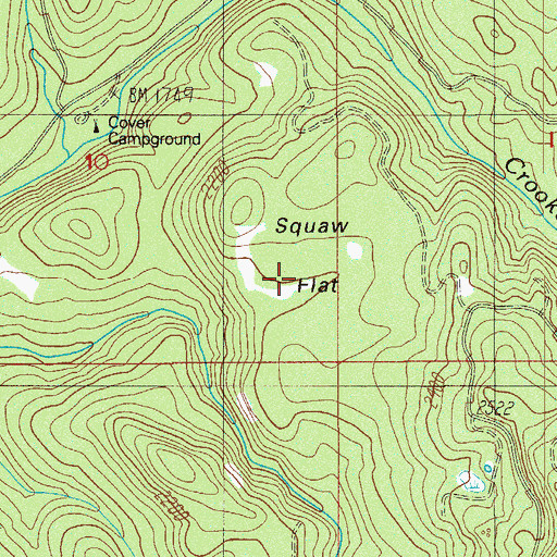 Topographic Map of Squaw Flat, OR