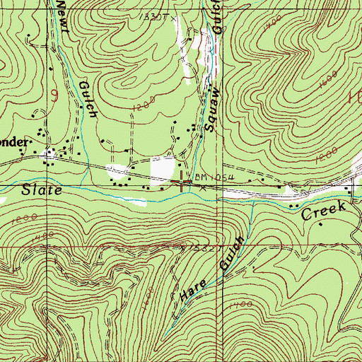 Topographic Map of Squaw Gulch, OR