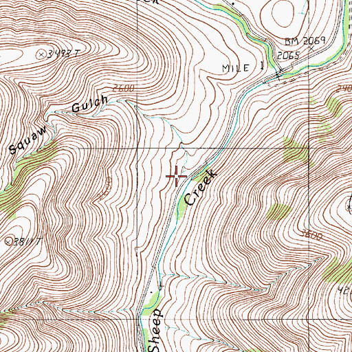 Topographic Map of Imnha Gulch, OR