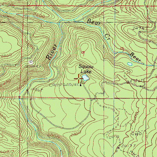 Topographic Map of Sru Lake, OR