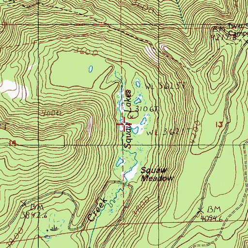 Topographic Map of Tumala Lakes, OR
