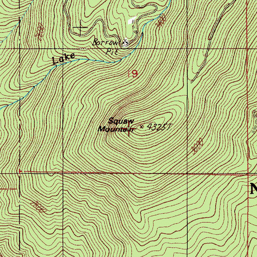 Topographic Map of Squaw Mountain, OR