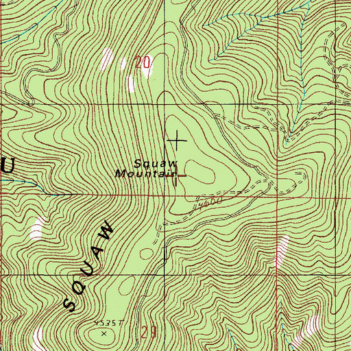 Topographic Map of Squaw Mountain, OR