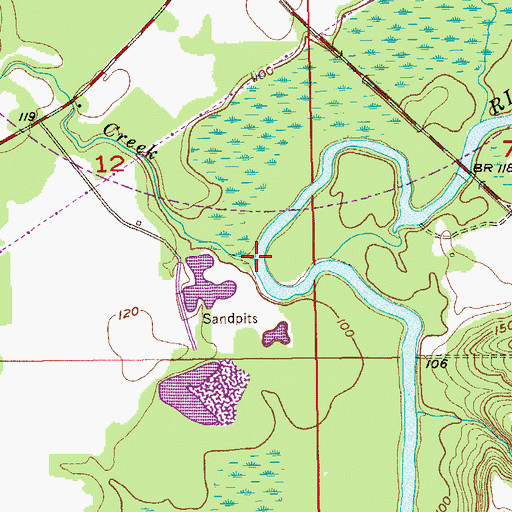 Topographic Map of Broxson Creek, AL