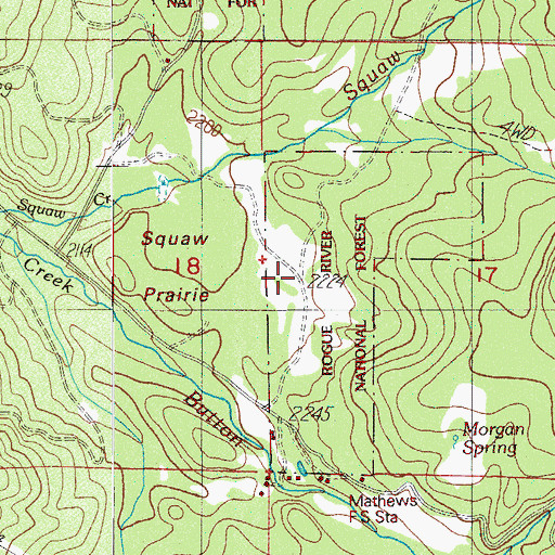 Topographic Map of Squaw Prairie, OR