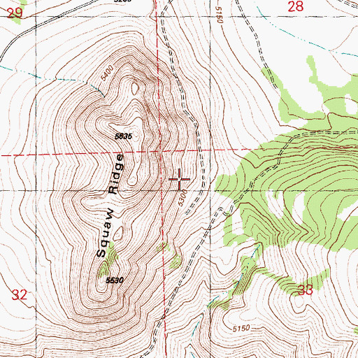 Topographic Map of Hoona Ridge, OR