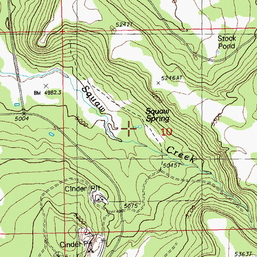 Topographic Map of Squaw Spring, OR