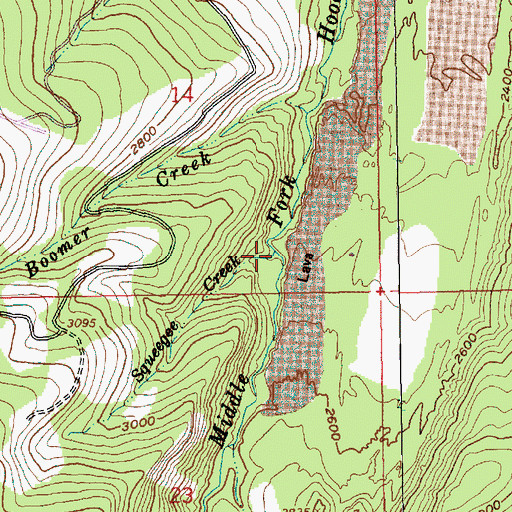 Topographic Map of Squeegee Creek, OR