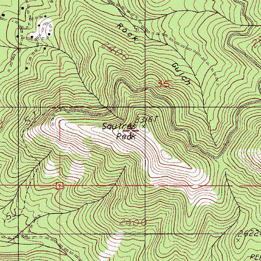 Topographic Map of Squires Peak, OR