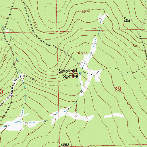 Topographic Map of Squirrel Spring, OR