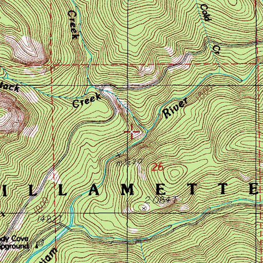 Topographic Map of Stack Creek, OR
