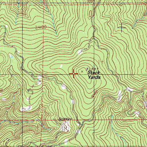 Topographic Map of Stack Yards, OR