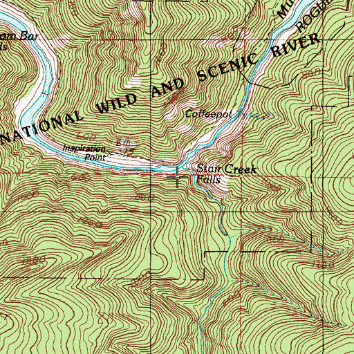Topographic Map of Stair Creek, OR