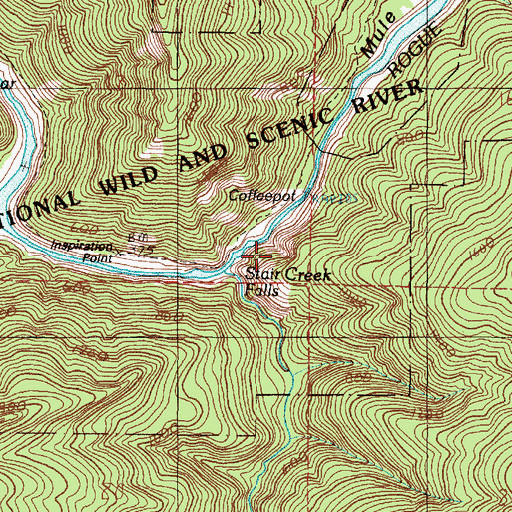 Topographic Map of Stair Creek Falls, OR