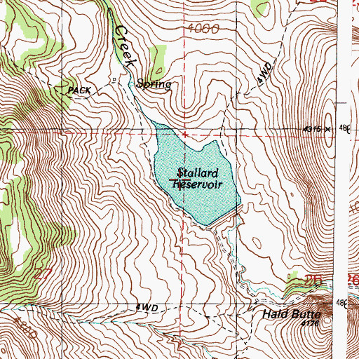 Topographic Map of Stallard Reservoir, OR